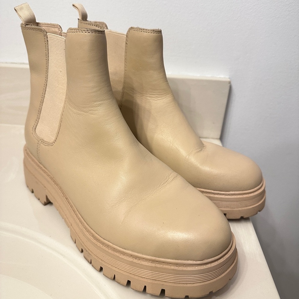 Marc Fisher Beige Chelsea Boots
